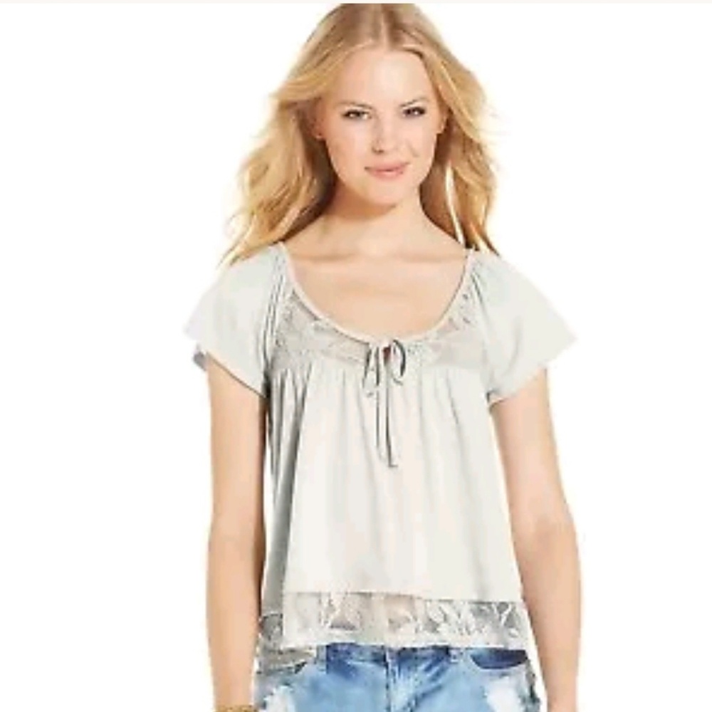 🚫SOLD🚫American Rag Short Sleeve Top Egret L NWT L - Picture 9 of 9